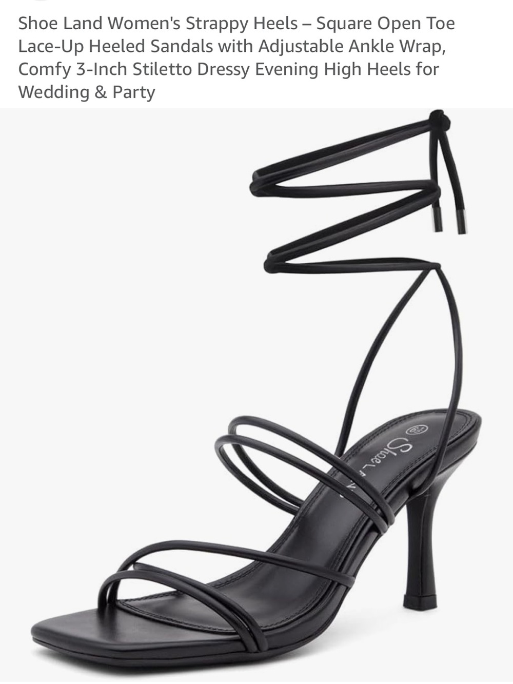 ShoeLand Amazon Strappy Black Heels